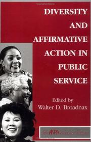 Diversity and Affirmative Action in Public Service (Aspa Classics) by Walter D. Broadnax