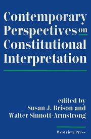 Cover of: Contemporary perspectives on constitutional interpretation