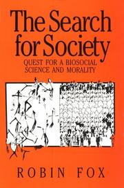 Cover of: The search for society by Fox, Robin
