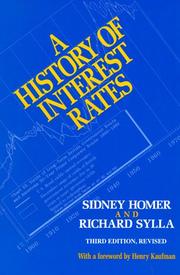 Cover of: A history of interest rates by Sidney Homer