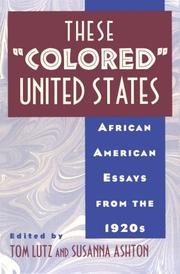 Cover of: These "Colored" United States: African American Essays from the 1920s