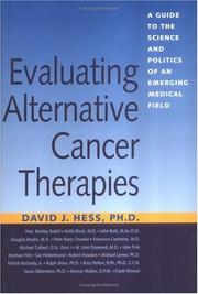 Cover of: Evaluating Alternative Cancer Therapies by David J. Hess