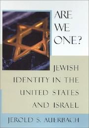 Cover of: Are We One?: Jewish Identity in the United States and Israel