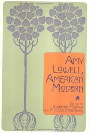 Cover of: Amy Lowell, American modern