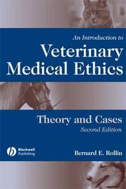Cover of: An introduction to veterinary medical ethics by Bernard E. Rollin