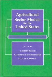 Cover of: Agricultural sector models for the United States: descriptions and selected policy applications