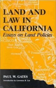 Cover of: Land and law in California by Paul Wallace Gates