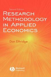 Cover of: Research Methodology in Applied Economics: Organizing, Planning and Conducting Economic Research