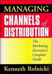 Cover of: Managing channels of distribution