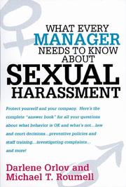 Cover of: What Every Manager Needs to Know About Sexual Harassment