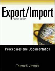 Cover of: Export/Import Procedures and Documentation (Export/Import Procedures & Documentation) by Thomas E. Johnson