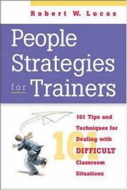 Cover of: People Strategies For Trainers by Robert W. Lucas
