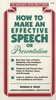 Cover of: How to make an effective speech or presentation