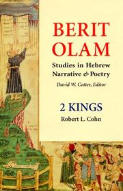 Cover of: 2 Kings (Berit Olam Series) by Robert L. Cohn, David W. Cotter, Jerome T. Walsh, Chris Franke