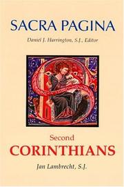 Cover of: SECOND CORINTHIANS (SACRA PAGINA) (Sacra Pagina Series) by Jan Lambrecht