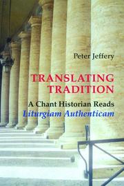 Cover of: Translating tradition by Peter Jeffery