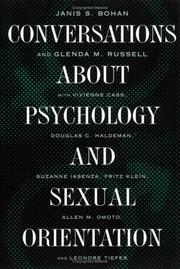 Cover of: Conversations about Psychology and Sexual Orientation by Janis S. Bohan, Glenda M. Russell, Vivienne Cassie