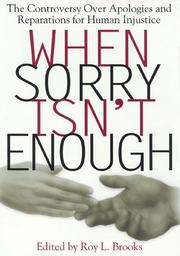 Cover of: When Sorry Isn't Enough by Roy Brooks