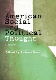 Cover of: American Social and Political Thought by Andreas Hess