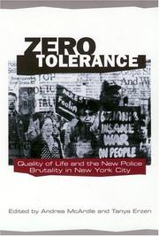 Cover of: Zero tolerance by edited by Andrea McArdle and Tanya Erzen.