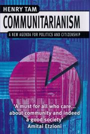 Cover of: Communitarianism: a new agenda for politics and citizenship