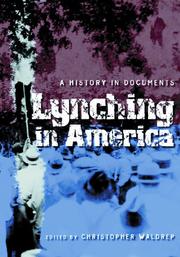 Cover of: Lynching in America by edited by Christopher Waldrep.