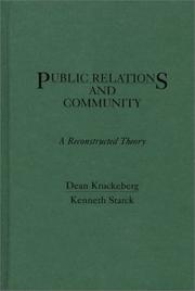 Cover of: Public relations and community: a reconstructed theory