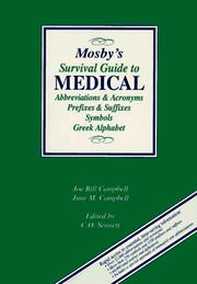 Cover of: Mosby's survival guide to medical abbreviations & acronyms, prefixes & suffixes, symbols, Greek alphabet by Joe Bill Campbell
