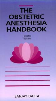 Obstetric Anesthesia Handbook by Sanjay Datta