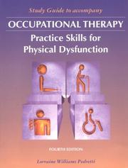 Cover of: Study Guide to Accompany Occupational Therapy by Lorraine Williams Pedretti