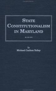 Cover of: State constitutionalism in Maryland