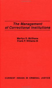 Cover of: The management of correctional institutions