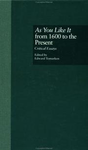 Cover of: As You Like It from 1600 to the Present : Critical Essays (Shakespeare Criticism)