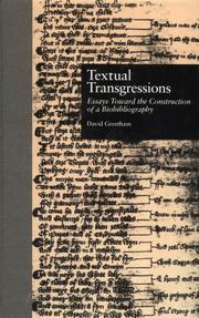 Cover of: Textual transgressions: essays toward the construction of a biobibliography