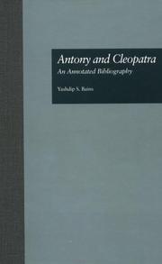 Cover of: Antony and Cleopatra: an annotated bibliography