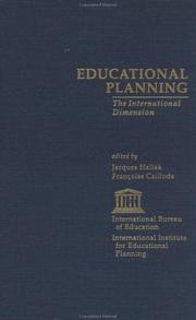Cover of: Educational planning: the international dimension