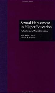 Cover of: Sexual harassment in higher education: reflections and new perspectives