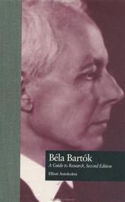 Cover of: Béla Bartók by Elliott Antokoletz