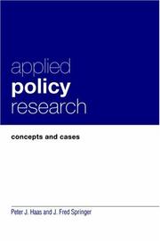 Cover of: Applied policy research | Peter J. Haas