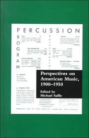 Cover of: Perspectives on American Music, 1900-1950 (Essays in American Music)