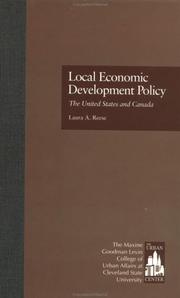 Cover of: Local economic development policy: the United States and Canada