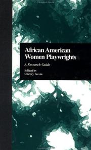 Cover of: African American Women Playwrights: A Research Guide (Critical Studies on Black Life and Culture)