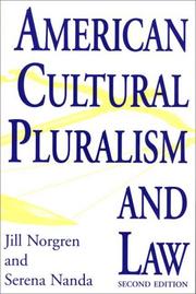 Cover of: American Cultural Pluralism and Law by Jill Norgren, Serena Nanda
