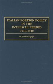 Cover of: Italian foreign policy in the interwar period, 1918-1940
