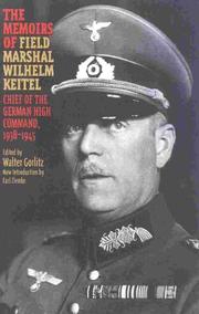 Cover of: The memoirs of Field-Marshal Wilhelm Keitel | Wilhelm Keitel