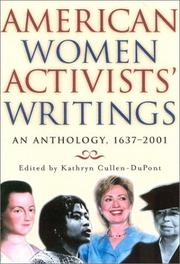 Cover of: American Women Activists' Writings by Kathryn Cullen-DuPont