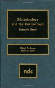 Cover of: Biotechnology and The Environment: Research Needs