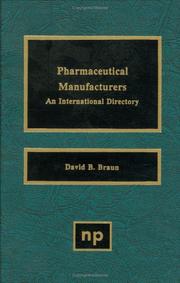 Cover of: Pharmaceutical manufacturers by David B. Braun