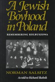 Cover of: A Jewish Boyhood in Poland: Remembering Kolbuszowa