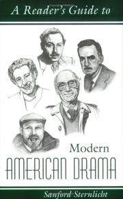 Cover of: A reader's guide to modern American drama
